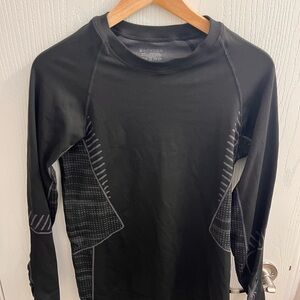 Spyder Black Long Sleeve Baselayer Tee with Gray Accents